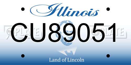 CU89051 Illinois License Plate