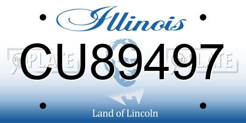 CU89497 Illinois License Plate