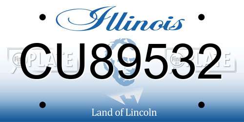 CU89532 Illinois License Plate