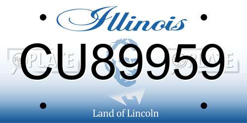 CU89959 Illinois License Plate