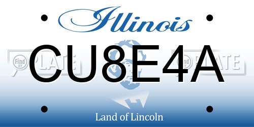 CU8E4A Illinois License Plate
