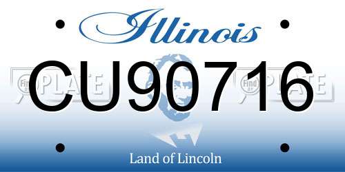 CU90716 Illinois License Plate