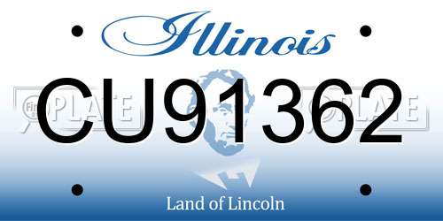 CU91362 Illinois License Plate