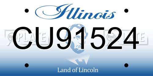 CU91524 Illinois License Plate