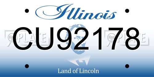 CU92178 Illinois License Plate