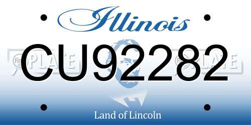 CU92282 Illinois License Plate