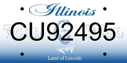 CU92495 Illinois License Plate