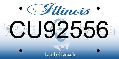 CU92556 Illinois License Plate