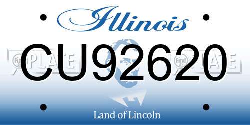 CU92620 Illinois License Plate