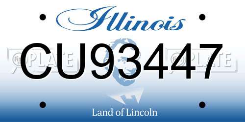 CU93447 Illinois License Plate