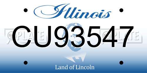 CU93547 Illinois License Plate