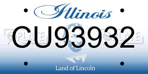 CU93932 Illinois License Plate