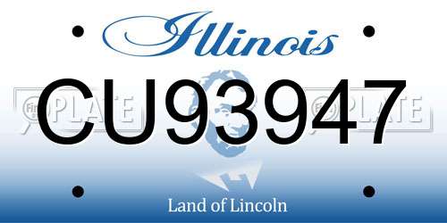 CU93947 Illinois License Plate