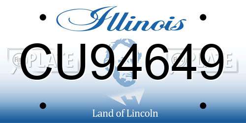 CU94649 Illinois License Plate