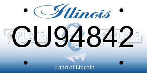 CU94842 Illinois License Plate