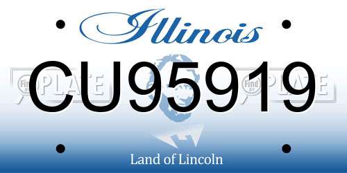 CU95919 Illinois License Plate