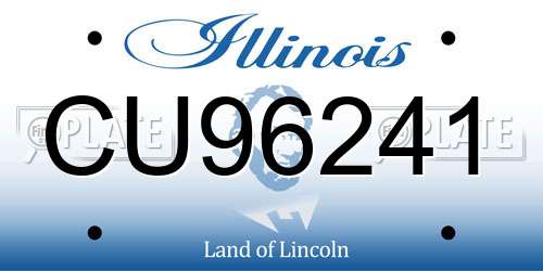 CU96241 Illinois License Plate