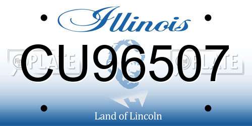 CU96507 Illinois License Plate