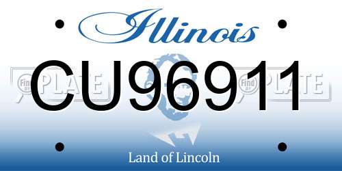 CU96911 Illinois License Plate