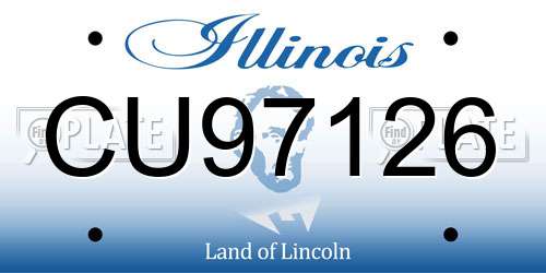 CU97126 Illinois License Plate