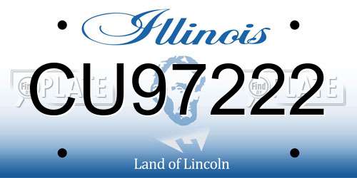 CU97222 Illinois License Plate