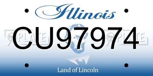 CU97974 Illinois License Plate