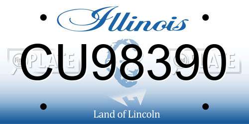 CU98390 Illinois License Plate