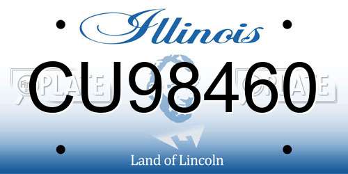 CU98460 Illinois License Plate