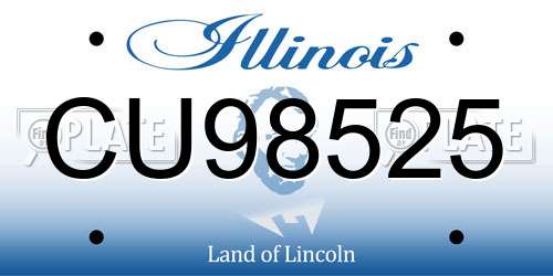 CU98525 Illinois License Plate