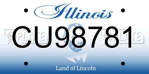 CU98781 Illinois License Plate