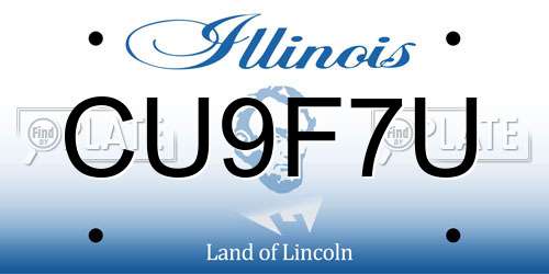 CU9F7U Illinois License Plate