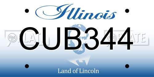 CUB344 Illinois License Plate