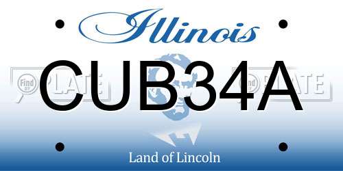 CUB34A Illinois License Plate