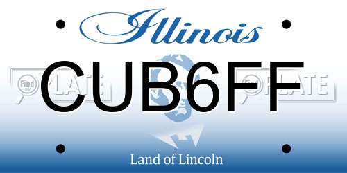 CUB6FF Illinois License Plate