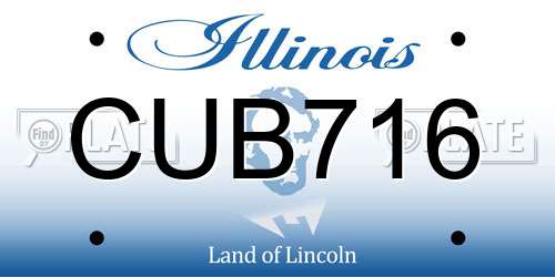 CUB716 Illinois License Plate