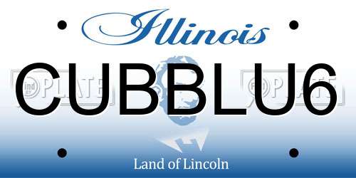 CUBBLU6 Illinois License Plate