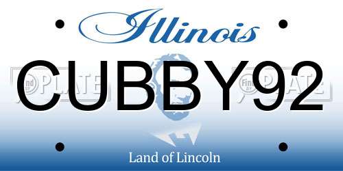 CUBBY92 Illinois License Plate