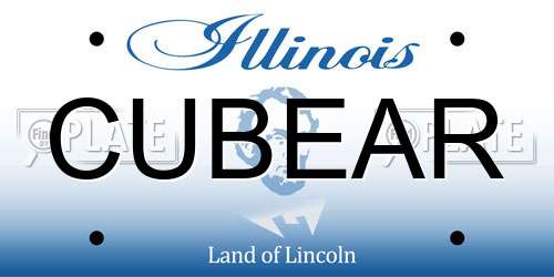 CUBEAR Illinois License Plate