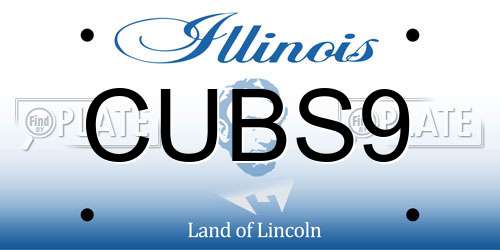 CUBS9 Illinois License Plate
