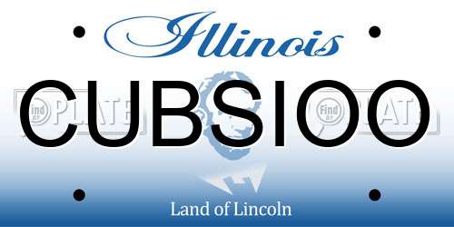 CUBSIOO Illinois License Plate