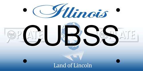 CUBSS Illinois License Plate