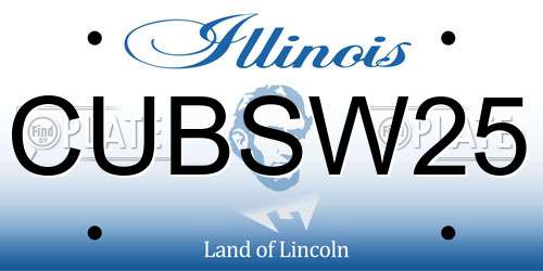 CUBSW25 Illinois License Plate