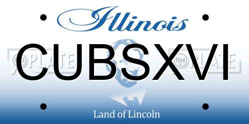 CUBSXVI Illinois License Plate