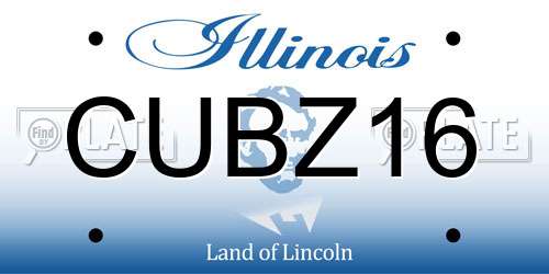 CUBZ16 Illinois License Plate
