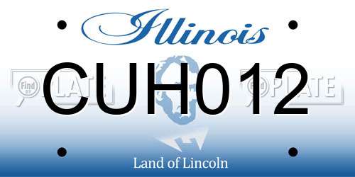 CUH012 Illinois License Plate