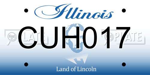 CUH017 Illinois License Plate
