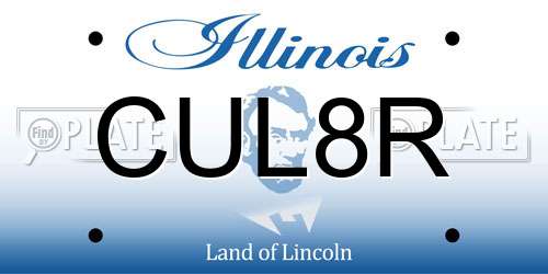 CUL8R Illinois License Plate