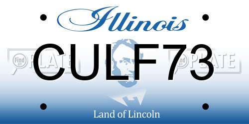 CULF73 Illinois License Plate