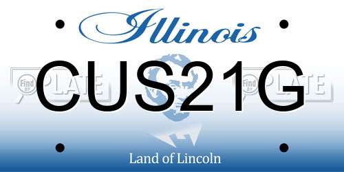 CUS21G Illinois License Plate