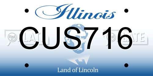 CUS716 Illinois License Plate